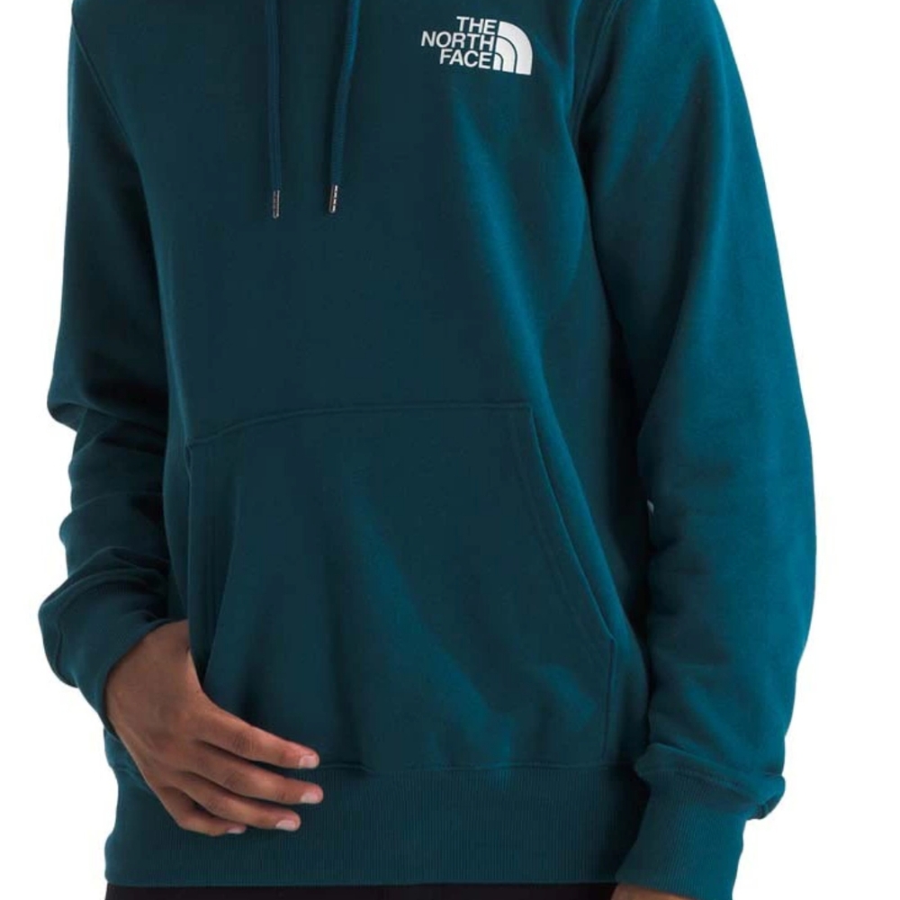 The North Face Blue Hoodie with Relaxed Fit and Drawstrings